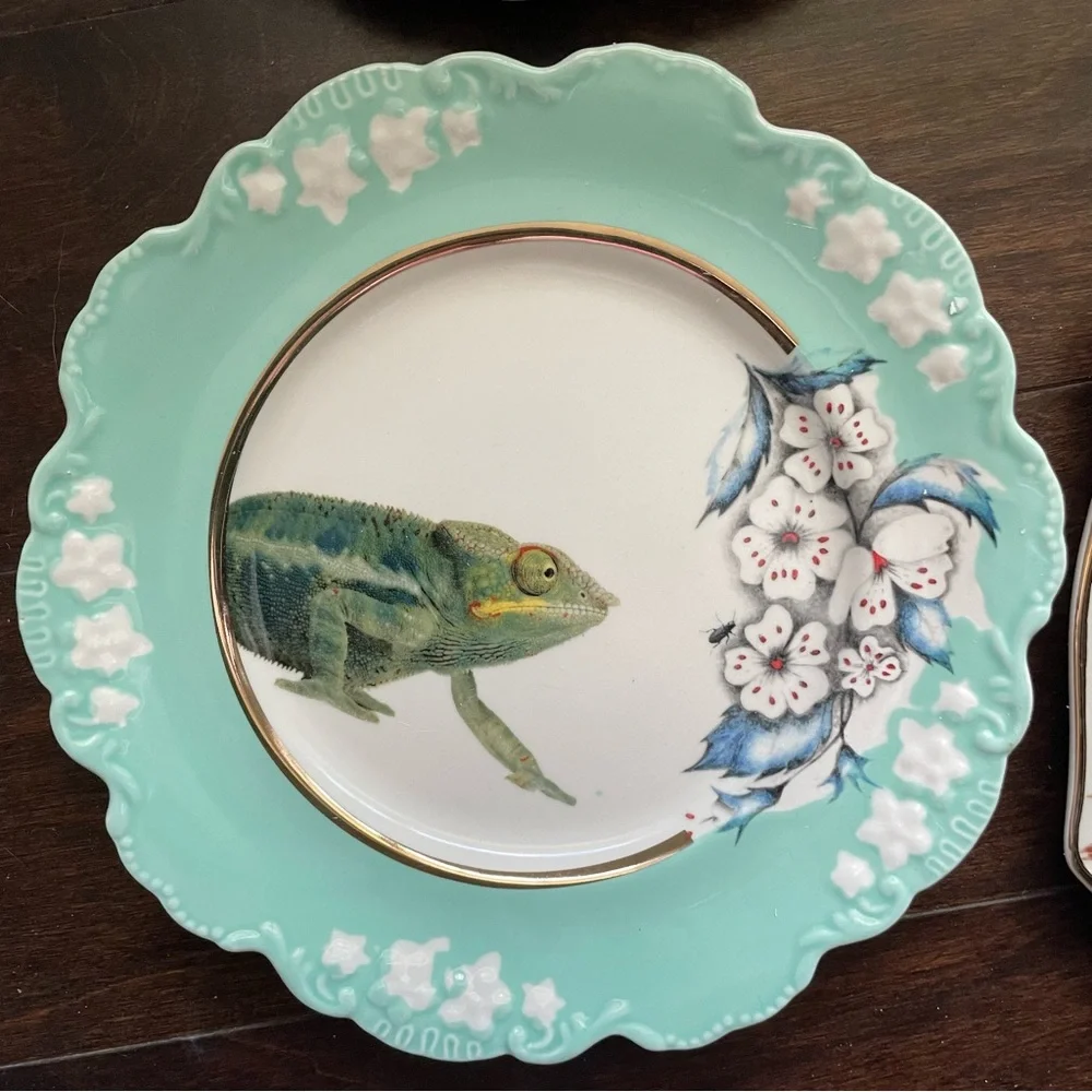 Vintage Anthropologie Lou Rota NATURE TABLE DESSERT PLATE Set of 6 - Picture 4 of 16